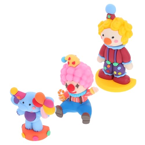 Mobestech 3Stücke Clown Ornamente für Hausdekoration Niedliche Tischdeko und Gartenfiguren Mikrolandschaftsdekoration Clown und Design und Vielseitig von Mobestech