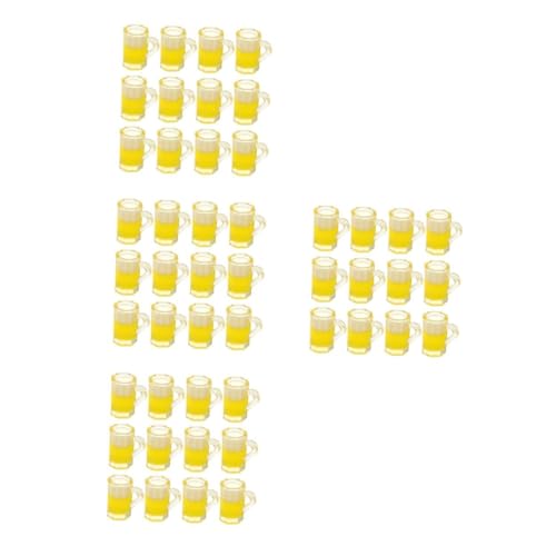Mobestech 4 Sätze Bierglas-Ornamente Bierbecher Requisiten Minis-biermodell Puppenhaus-Becher Winzig Tassen Bastelzeug Miniatures Mikrolandschaftsdekor Mini-hausdekoration Harz 20 Stück * 4 von Mobestech