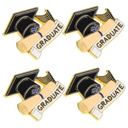 Mobestech 4 Stück Graduierungsbrosche Schulstifte College -Abschlussfrauen Abschluss ihr abschlussgeschenk zur Graduierung Abschlussabzeichen Abschlusskappe Brosche Legierung von Mobestech