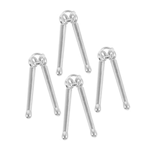 Mobestech 4 Stück Musiknoten-Schmuck Musiknoten-Anhänger Schlagzeuger Halskette Instrumente Charms Musiknotenanhänger Musik bezaubert Musiknote Charme Musik Perlen Zinklegierung Silver von Mobestech
