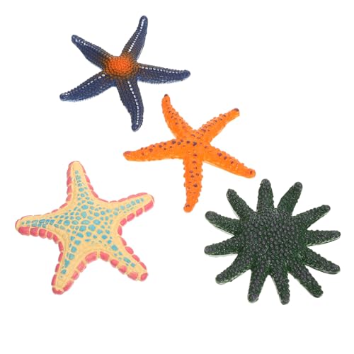 Mobestech 4 Stück Teiliges Realistische Seesterne Dekoration Meerestiere Farbenfroh für Aquarium Deko Strandspaß Pool Zubehör von Mobestech