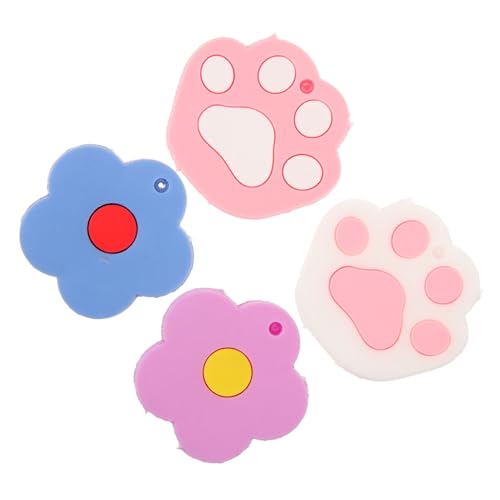 Mobestech 4 Stück Teiliges Silikon Schlüsselcover mit Katzenpfoten und Blumen Niedliche Schlüsselkappen für Hausschlüssel Leichter Schlüsselschutz Bunte Lustige Schlüsselanhänger für Frauen von Mobestech