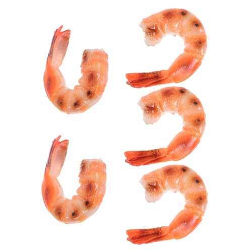Mobestech 5 Stück Teiliges Künstliche Garnelen Figuren Lifelike Seafood PVC Modell Realistische Gekochte Garnelen Deko Für Küche Schaufenster Tischdekoration Mobestech 5 Stück Teiliges Künstliche Garnelen Figuren Lifelike Seafood PVC Modell Realistische Gekochte Garnelen Deko Für Küche Schaufenster Tischdekoration von Mobestech