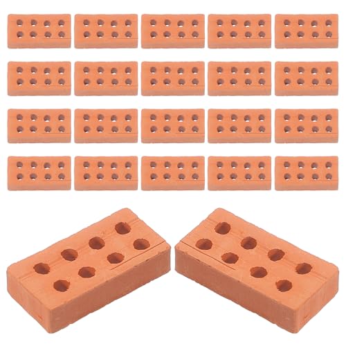 Mobestech 50Pcs DIY Miniaturziegelmodelle Simulationsmodelle DIY-Mini-Ziegel Zum BAU Von DIY-Materialien (8-Loch-Ziegelstein) von Mobestech