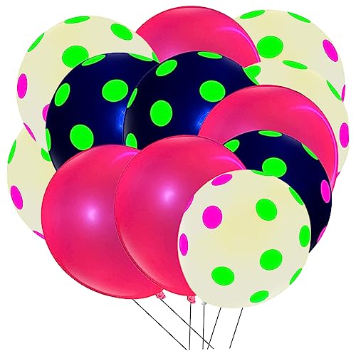 Mobestech 50Stücke Neonballons Fluoreszierende Punktballons für Hochzeiten Geburtstagsfeiern und Festivals Leuchten im Dunkeln Partydekoration von Mobestech