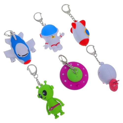 Mobestech 6 Stück LED Taschenlampe Schlüsselanhänger Kleine Tierische Motive mit Tonfunktion Bunte Schlüsselringe für Pflegepersonal Mitgebsel für Junge Mädchen Praktische Taschenlampe für von Mobestech