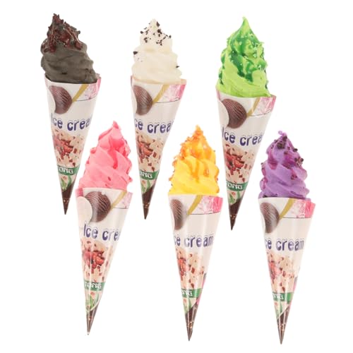 Mobestech 6stücke Teiliges Künstliche Eistüten Magnetische Kühlschrankdekoration Realistische Dessert-Requisiten Für Geburtstagsfeiern Und Sommeranlässe von Mobestech