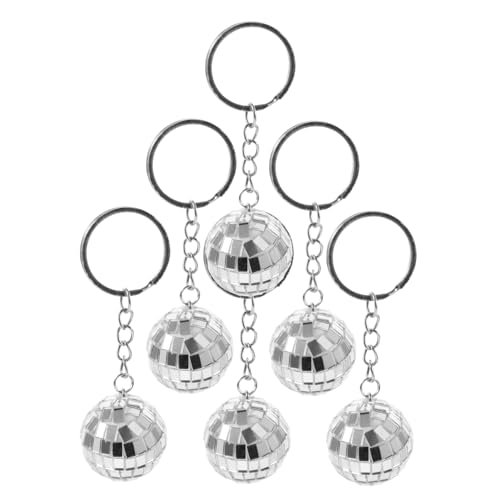 Mobestech 6 Stück Teiliges Mini Disco Kugel Schlüsselanhänger Spiegelball Anhänger für Taschen Praktische Dekoration für Partys Hochzeiten und Silberfarben Mobestech 6 Stück Teiliges Mini Disco Kugel Schlüsselanhänger Spiegelball Anhänger für Taschen Praktische Dekoration für Partys Hochzeiten und Silberfarben von Mobestech