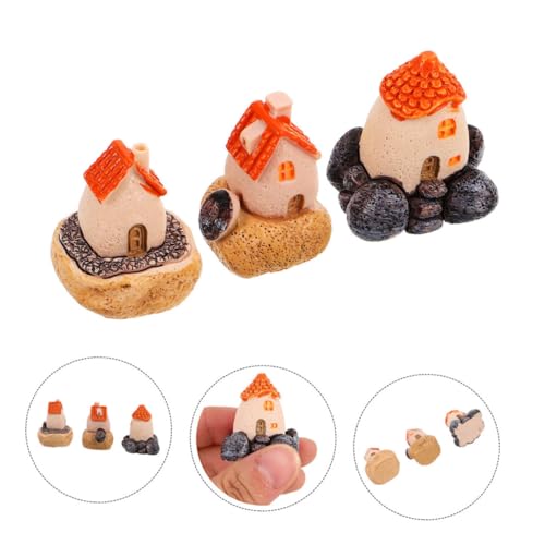 Mobestech 6 Stück Teiliges Miniatur Häuser aus Resin Rustikale Mikro Landschaftsdeko für DIY Projekte Sammler Tisch und Gartenornament Langlebig Wetterbeständig Miniaturhäuser von Mobestech