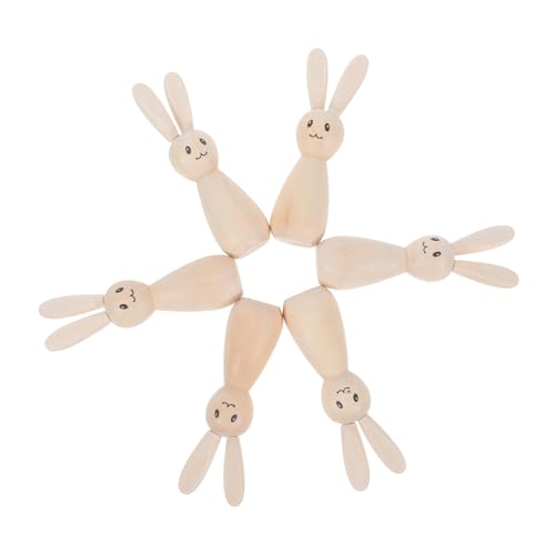 Mobestech 6pcs Ostern Holz Kaninchenkleiderpuppen Unbemalt Für DIY Craft Nature Wood Bunny Figuren Für Heim- Und Partydekorationen Mobestech 6pcs Ostern Holz Kaninchenkleiderpuppen Unbemalt Für DIY Craft Nature Wood Bunny Figuren Für Heim- Und Partydekorationen von Mobestech