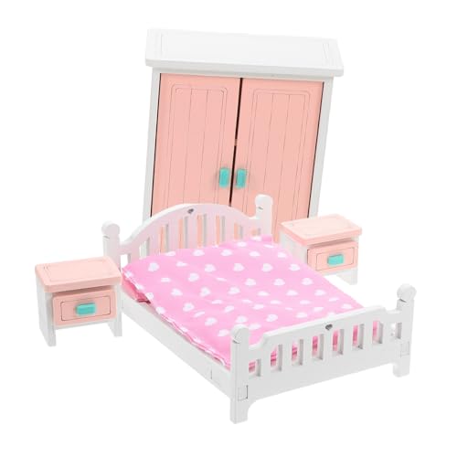 Mobestech 7stücke Teiliges Mini Schlafzimmermöbel Set Im Maßstab Bett Kleiderschrank Und Nachttisch Für Gemütliches Schlafzimmer von Mobestech