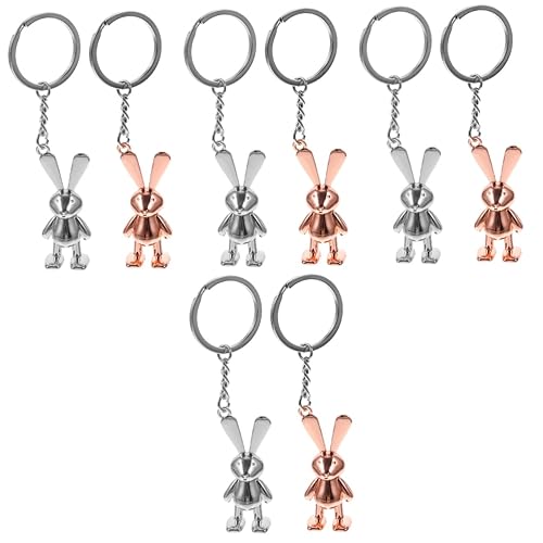 Mobestech 8 Stk Hase Schlüsselanhänger Handtaschenanhänger Kaninchenanhänger schreibtischdeko schreibtisch dekoration Ornament Vintage-Dekor Hasendekor aus Metall Hase zum Aufhängen Jahrgang von Mobestech