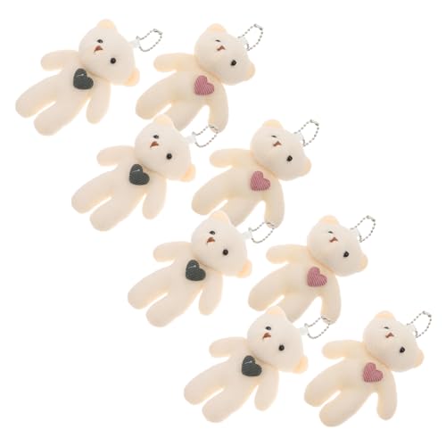 Mobestech 8 Stück Bären Schlüsselanhänger Mini Abschluss Plüschtier Kleine Bären Winziger Plüschbär Valentinstagsbär Ausgestopfter Mini Abschlussbär Mini Abschlusstier Kuscheltiere von Mobestech