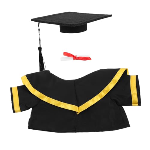 Mobestech Abschluss Bär Outfit Plüsch Abschluss Outfit Bär Plüsch Kostüm Bär Abschlusskleidung Talar Und Mütze Bär Puppenkleidung Abschlussbär Plüsch Abschlusshut Papier von Mobestech