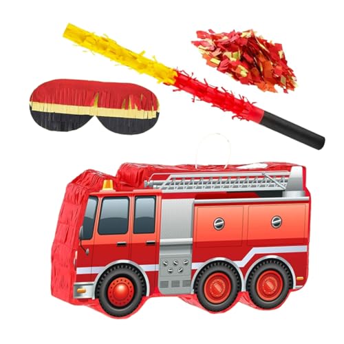 Mobestech Feuerwehrwagen Piñata mit Augenbinde Schläger und Konfetti Süße Überraschung Feuerwehr Themenparty Dekoration für Jungen Geburtstag Feier Mobestech Feuerwehrwagen Piñata mit Augenbinde Schläger und Konfetti Süße Überraschung Feuerwehr Themenparty Dekoration für Jungen Geburtstag Feier von Mobestech