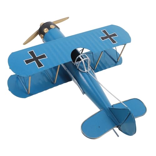 Mobestech Flugzeugmodell Ornament Flugzeugdekorationen Form Ebene Antiquität Modellflugzeug Retro-Flugzeug- Flugzeugteile im Alten Stil Flugzeuge Eisen Blau von Mobestech