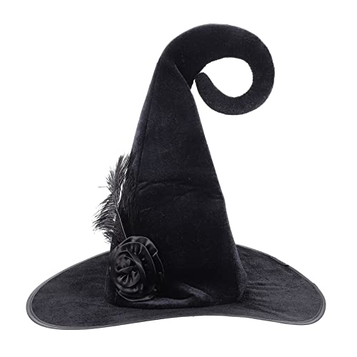 Mobestech Halloween Spitzse Hexenhut Ecke Mit Rose - Schwarze Hexenhut Kostüm für von Mobestech