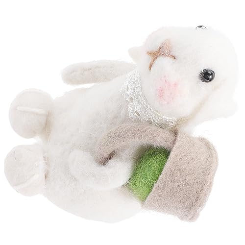 Mobestech Kuscheliges Kaninchen Plüschtier Gefüllte Hasenfigur für Desktop Dekoration Niedliches Plüsch Hase Ornament für Zuhause von Mobestech