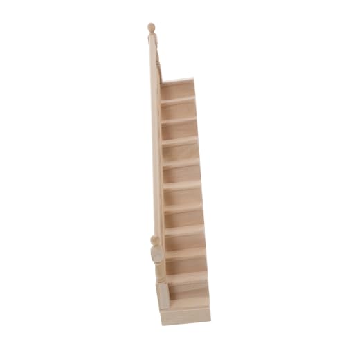 Mobestech Mini-Handlauftreppe Miniatur klein Möbel Treppen Zubehör vorgeben Puppenhaustreppe Puppenhausleiter Küchenzubehör für Puppenstuben Mini-Spielzeugleiter hölzern von Mobestech