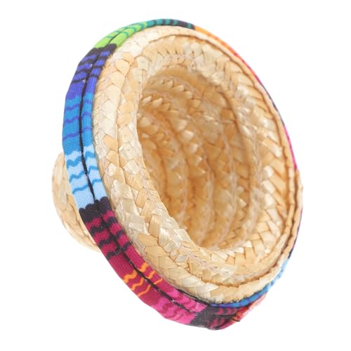Mobestech Mini Strohhut für Weinflasche Deko Miniatur Hut Einzigartiges Accessoire für Feste Sichere und Haltbare Materialien für Cocktails und Getränke Dekoration von Mobestech