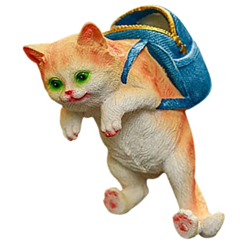 Mobestech Realistische Katzenfigur Blumenübertopf Deko Kreative Gartenkatze Skulptur Kompakte Stabile Für Innen Außen Blumendekoration von Mobestech