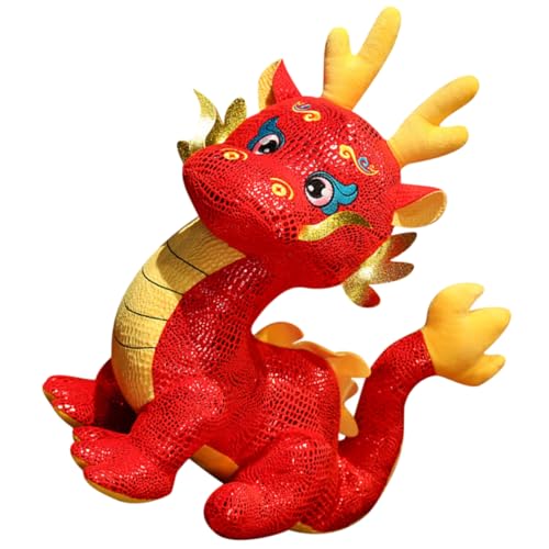 Mobestech Sternzeichen-Drachen-Puppe Anschmiegsames Kuscheltier Plüsch Für Mädchen Drachenpuppen- Süße Kuscheltiere Dekoration Puppenaugen Kuscheltier Drache Pp Baumwolle Rot von Mobestech