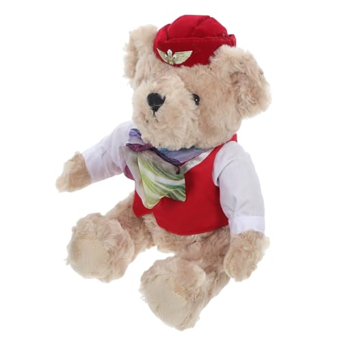 Mobestech Stewardess Stoffbär Flugbegleiterin Bärenpuppe Ausgestopfter Bärenpilot Weicher Stoffbär Ankleideweste Bär Kuscheltier Für Teenager Tragen Pilotenkram Plüsch Rot Mobestech Stewardess Stoffbär Flugbegleiterin Bärenpuppe Ausgestopfter Bärenpilot Weicher Stoffbär Ankleideweste Bär Kuscheltier Für Teenager Tragen Pilotenkram Plüsch Rot von Mobestech