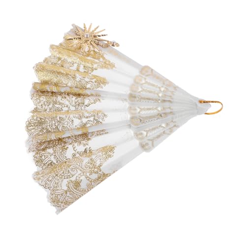 Mobestech Vintage Spitzenfächer Robust Handfächer mit Eleganter Spitze für Hochzeit Teeparty Tanz Cosplay Sommeraccessoire von Mobestech