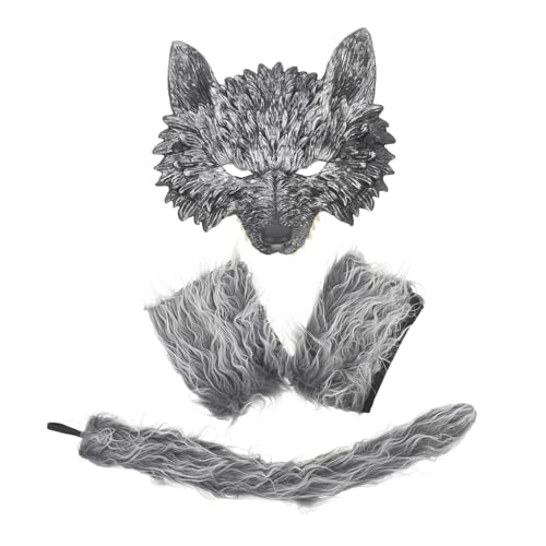 Mobestech Wolf Cosplay Kostüm Teiliges mit Maske Handschuhen und Bequemes Tierkostüm für Halloween Party Werwolf Verkleidung Vielseitig für Cosplay und Mottopartys Mobestech Wolf Cosplay Kostüm Teiliges mit Maske Handschuhen und Bequemes Tierkostüm für Halloween Party Werwolf Verkleidung Vielseitig für Cosplay und Mottopartys von Mobestech