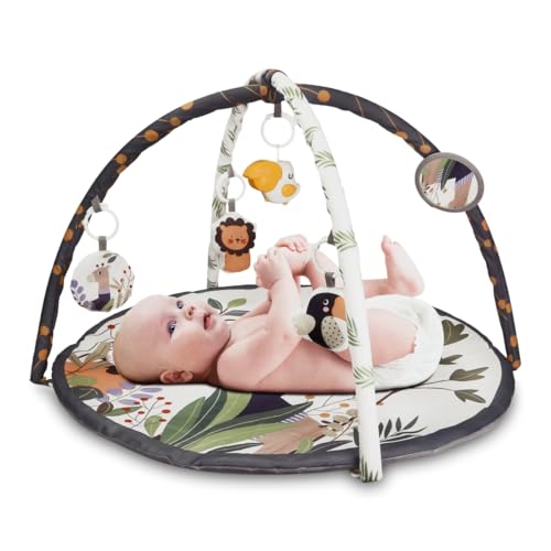 Mobiclinic® Kids, 2 in 1, Baby Gym + spielmatte, Inklusive Musik, 5 interaktive spielzeuge, 0-6 Monate, Motorische entwicklung, Dreamland, Zusammenklappbar, Gepolsterte Matte, Bögen von Mobiclinic