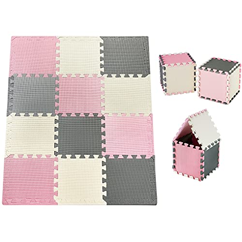 Moby-System Spielmatte für Babys - Schadstofffreie Krabbelmatte & Kindermatte, 120 x 90 x 1,2 cm, Wasserdicht, Geruchlos - Puzzle-Design für Jungen & Mädchen von Moby-System