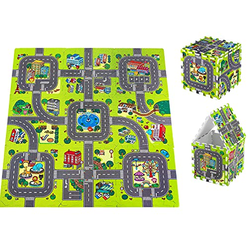 Moby-System Puzzlematte für Babys, 90 cm x 90 cm x 1 cm, Spielmatte, geruchlos, Matte große, Puzzle Matte für Jungen & Mädchen, Spielmatte schadstofffreie, geruchlose Krabbelmatte von Moby-System