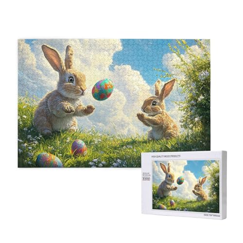 1000 Teile Tiere Puzzles, Diese Beiden Süßen Kleinen Häschen Spielen Mit Ostereiern, Lernspiel Herausforderung Spielzeug, Home Decor Geschenk 1000 Teile Tiere Puzzles, Diese Beiden Süßen Kleinen Häschen Spielen Mit Ostereiern, Lernspiel Herausforderung Spielzeug, Home Decor Geschenk von MocArt