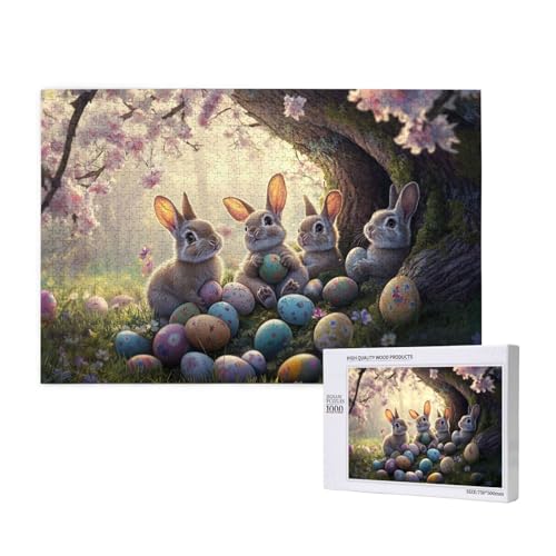 Klassische Puzzles 1000 Teile, Hasenfamilie Osterei Puzzle, Kreatives Buntes Holzpuzzle, Kreatives Holzpuzzle Mit Ostermotiv Klassische Puzzles 1000 Teile, Hasenfamilie Osterei Puzzle, Kreatives Buntes Holzpuzzle, Kreatives Holzpuzzle Mit Ostermotiv von MocArt