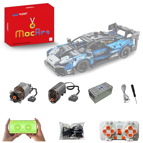 MocArt Motor Pro Upgrade Kit für Lego Technic 42123 Technic Senna GTR, Motorset kompatibel mit Lego 42123, Fernbedienung und APP-Dual-Modus (Enthält Keine Modelle) von MocArt