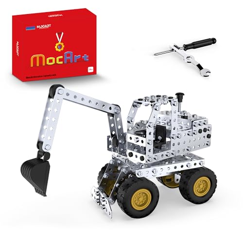 MocArt YK606 3D Metal Puzzle Modell, Bagger Modell, 406 Teile, Baufahrzeug Modell Kit, Desktop -Ornamente, Geschenke für Erwachsene von MocArt