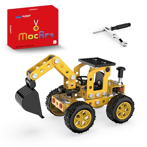MocArt YK663S 3D Metal Puzzle Modell, Bagger Modell, 112 Teile, Baufahrzeug Modell Kit, Desktop Dekoration, Geschenke für Erwachsene von MocArt