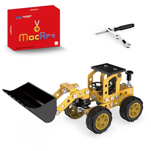 MocArt YK665S 3D Metal Puzzle Modell, Bulldozer Modell, 119 Teile, Baufahrzeug Modell Kit, Desktop Dekoration, Geschenke für Erwachsene von MocArt