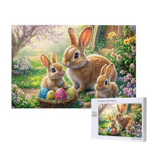 Ostereierhasen Familienpuzzle 1000 Teile, Holzpuzzle, Lernspielzeug, Kann Als Heimdekoration Verwendet Werden Ostereierhasen Familienpuzzle 1000 Teile, Holzpuzzle, Lernspielzeug, Kann Als Heimdekoration Verwendet Werden von MocArt