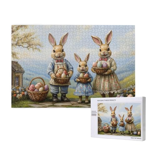 Puzzle 1000 Teile Ostereier Hasenfamilie, Helle Und Farbenfrohe Puzzles, Für Familien Und Freunde Geeignet Ist, Um Gemeinsam Spaß Am Puzzlen Zu Haben von MocArt