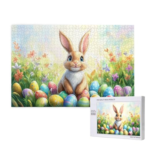 Puzzle 1000 Teile Tiere, Helle Und Farbenfrohe Puzzles, Hasen Osterei Puzzles, Geschenke Für Puzzle-Liebhaber von MocArt