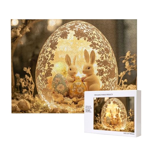 Puzzle 500 Teile Tiere, Kreatives Holzpuzzle, Hasen Osterei Puzzle, Lernspiel Herausforderung Spielzeug, Heimdekoration Puzzle 500 Teile Tiere, Kreatives Holzpuzzle, Hasen Osterei Puzzle, Lernspiel Herausforderung Spielzeug, Heimdekoration von MocArt