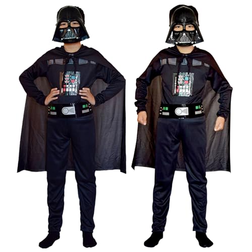 Star Wars Kostüm Kinderkostümset Einschichtige Kleidung Maske und Umhang Maske und Umhang Kinderkostüm Halloween Kinder Cosplay Star Kostüme Kindergröße (120-130cm) von MocKe