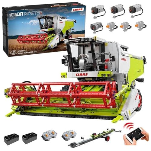 MocSpaß 1:17 Technik Traktor für CLAAS Dominator 370 Mähdrescher, 4500+ Teile Technik Mähdrescher Bausatz MOC 370 Traktor KIemmbausteine für Kinder Erwachsene (Mit Originalverpackung) von MocSpaß
