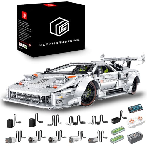 MocSpaß Technik Auto 1: 8 für Lamborghini Countach LP5000 QV Hypercar, Technik Auto mit 6 M0T0REN Technik Auto Bausatz MOC KIemmbausteine für Lambo LP5000 Technik Auto, G-10649, Customverpackung MocSpaß Technik Auto 1: 8 für Lamborghini Countach LP5000 QV Hypercar, Technik Auto mit 6 M0T0REN Technik Auto Bausatz MOC KIemmbausteine für Lambo LP5000 Technik Auto, G-10649, Customverpackung von MocSpaß
