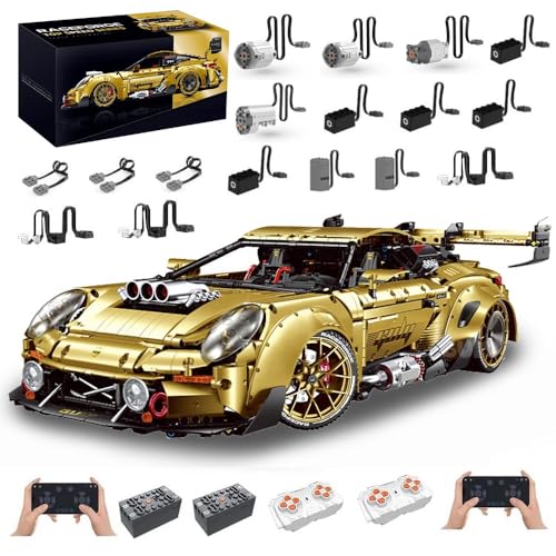 MocSpaß Technik Auto 1: 8 für P0RSCHE GT3 RS, Technik Auto mit M0T0REN Technik Auto Bausatz MOC Auto KIemmbausteine für GT3 RS Technik Auto, Originalverpackung von MocSpaß