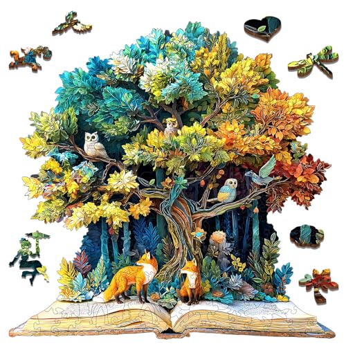 Mocfesk Holzpuzzles für Erwachsene, Baum- und Buchpuzzles 496 Teile, einzigartige geformte Blumen-Puzzles für Erwachsene und Kinder, Geburtstagsgeschenke, lustige Herausforderung, Familienspiel, 41,4 Mocfesk Holzpuzzles für Erwachsene, Baum- und Buchpuzzles 496 Teile, einzigartige geformte Blumen-Puzzles für Erwachsene und Kinder, Geburtstagsgeschenke, lustige Herausforderung, Familienspiel, 41,4 von Mocfesk