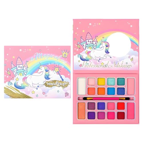 MockTota Schminkset Mädchen, Ungiftig und Abwaschbar Kinder Make-Up Set Mädchen, Karneval Schminke Kinderschminken Set, DIY Prinzessin Kids Makeup Set for Girls, Kinder Schminkpalette von MockTota