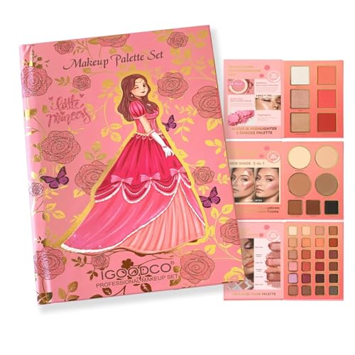 Schminkset Mädchen, Ungiftig Und Abwaschbar Kinder Make-Up Set Mädchen, Karneval Schminke Kinderschminken Set, DIY Prinzessin Kids Makeup Set for Girls, Kinder Schminkpalette von MockTota