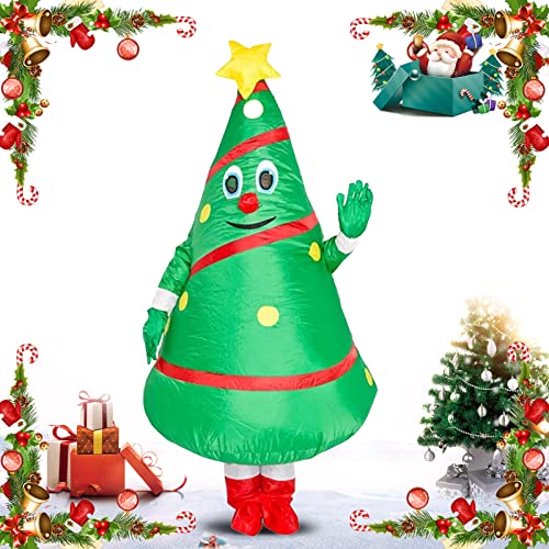 Aufblasbarer Weihnachts Kostüm, Weihnachtsbaum Aufblasbares Kostüm für Erwachsene Aufblasbare für Halloween Party Geburtstag Weihnachten Cosplay Einfaches An / Ausziehen Batterie oder USB Angetrieben von Mocoli